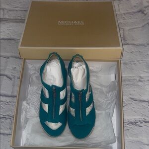 Michael Kors Turquoise Zipper Sandals